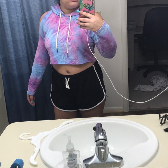 Purple and blue T-shirt hoodie - Picture 2 of 2